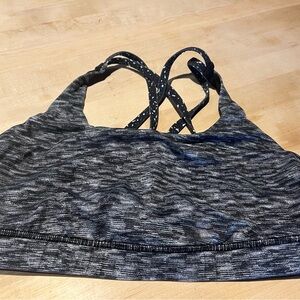 Lululemon Athletica Black and Gray Sports Bra with Crisscross Straps